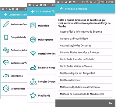 Benefícios App Força de Vendas