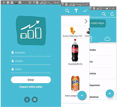 Funcionalidades App Força de Vendas