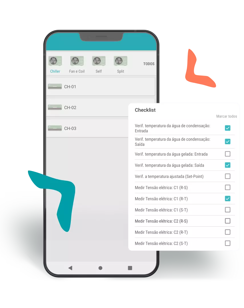 Mockup de checklist digital da uMov.me