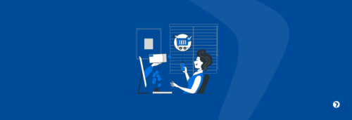 Ilustração de capa de conteúdo sobre crowdshipping com compra online e entrega colaborativa.