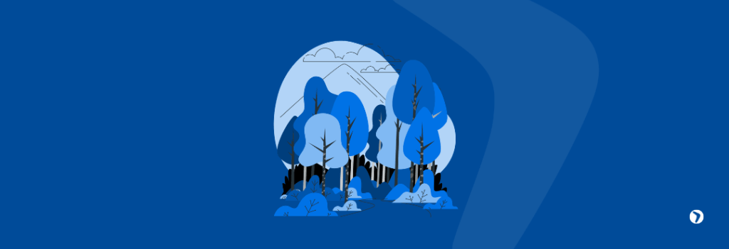 Imagem gráfica representando logística florestal.