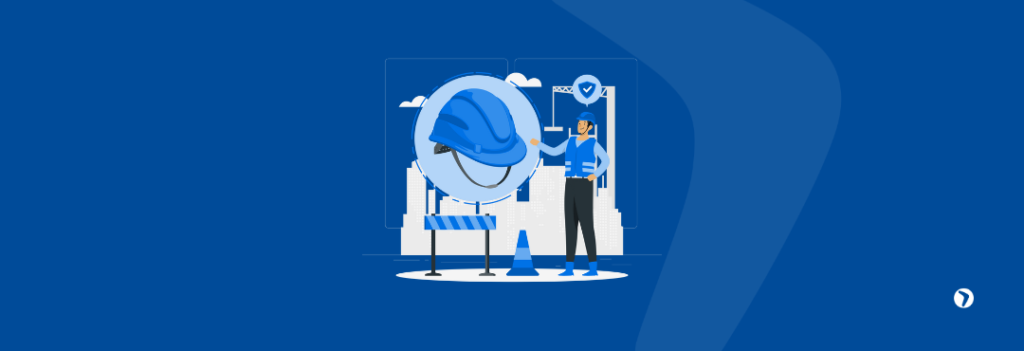 Imagem gráfica representando dinâmicas de segurança no trabalho.