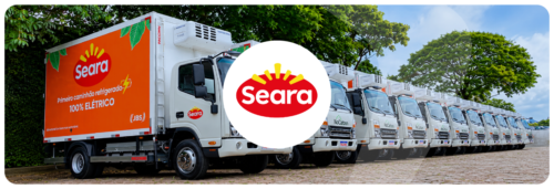 Capa de blog sobre inteligência artificial na logística, destacando o case Seara e o uso da assistente virtual Mari para antecipar problemas nas entregas.