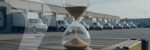 Capa de blog ilustrativa sobre tempo parado na logística