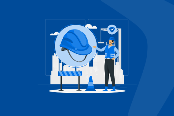 Imagem gráfica representando dinâmicas de segurança no trabalho.